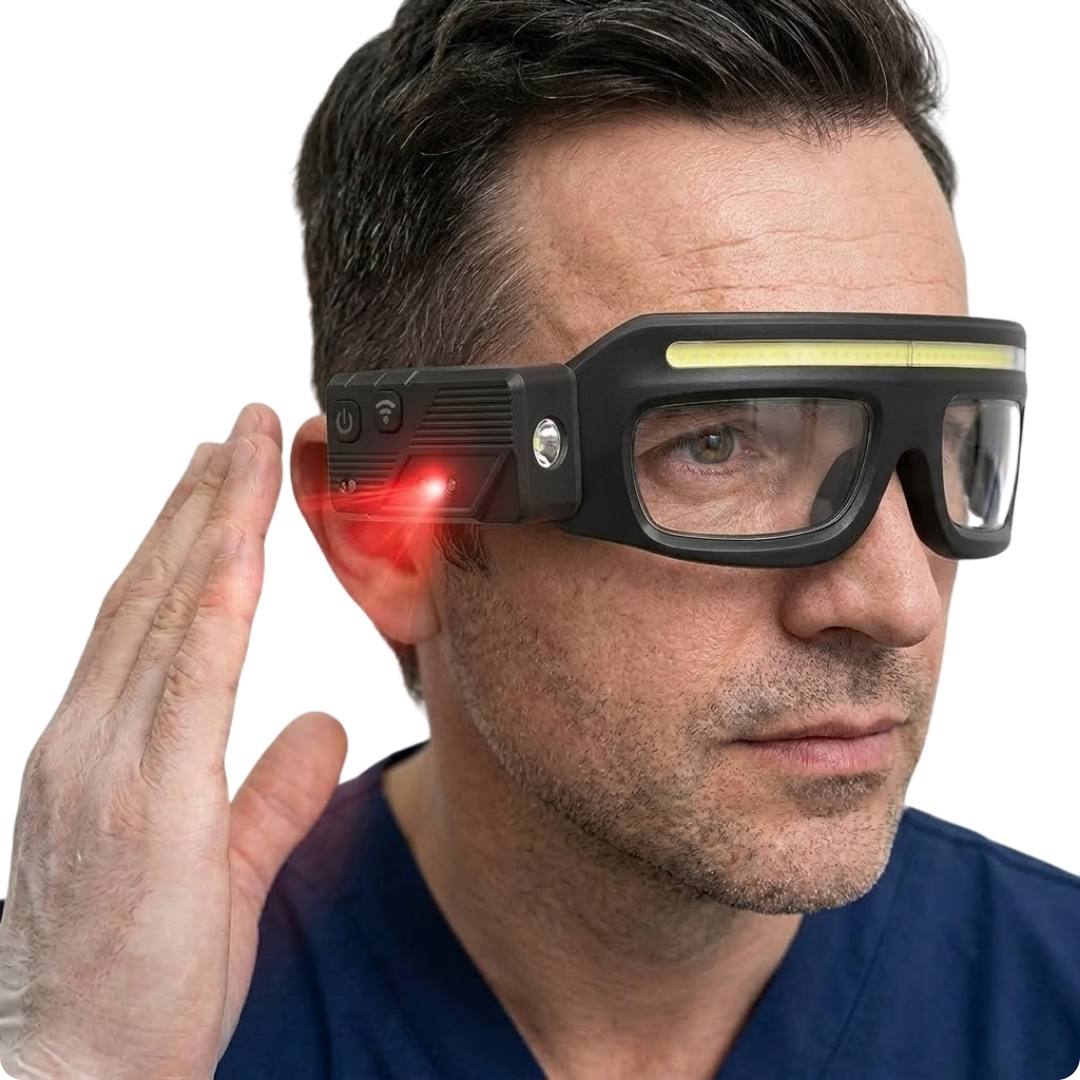 Lámpara Frontal con Gafas de Protección para Uso Dental, Estético y Profesional