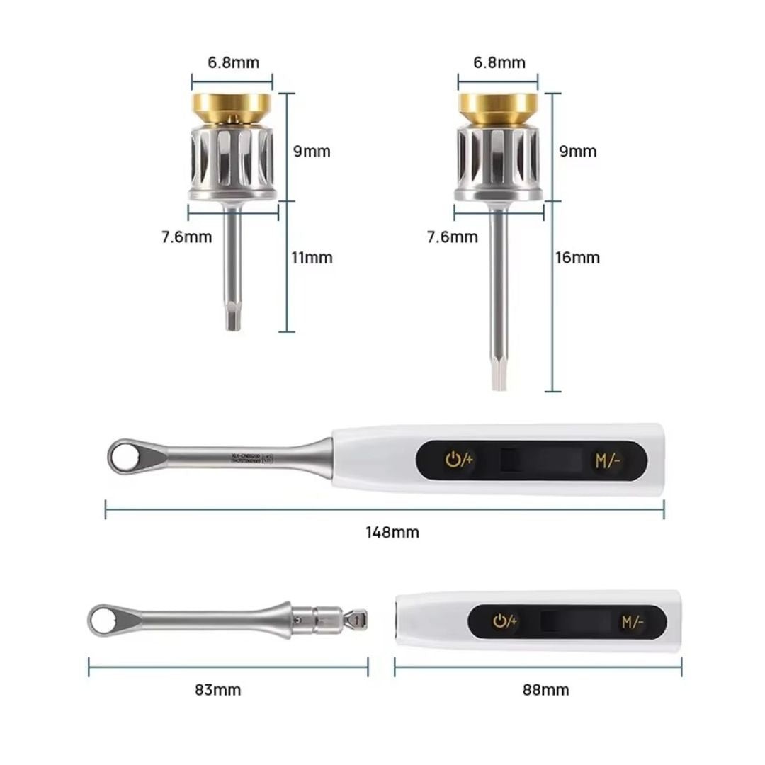 Kit de Torque Eléctrico Dental Universal (16 puntas + estuche)