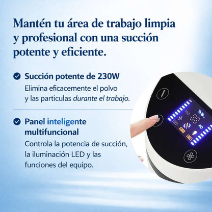 Aspirador Turbo de 230 W Ultra Potente con Aspiración de 35.000 RPM y Luz LED