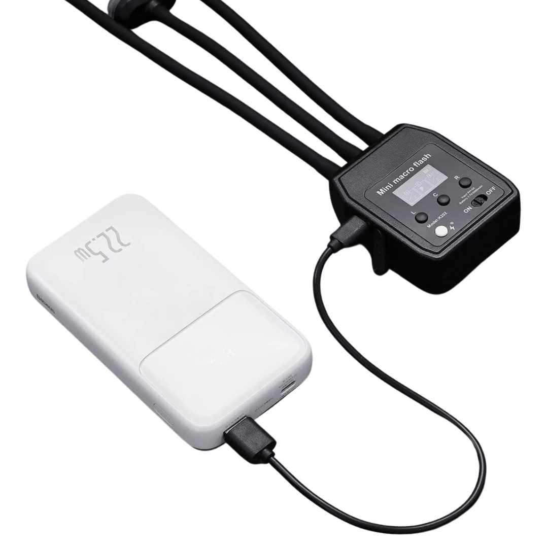 Flash Macro Dual con Dos Flashes y Luz Frontal – Compatible con Nikon, Sony y Canon | Fotografía Dental Profesional