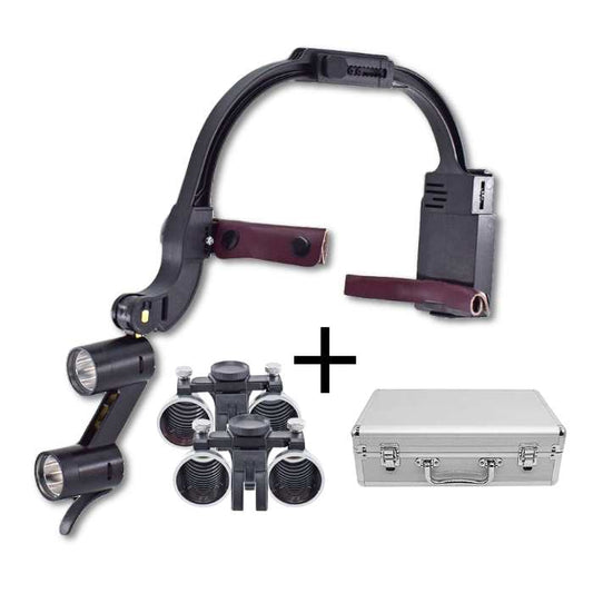 Kit Completo Lupa M1 con lentes de 2.5x y 3.5x + Maletín + 2 Baterías